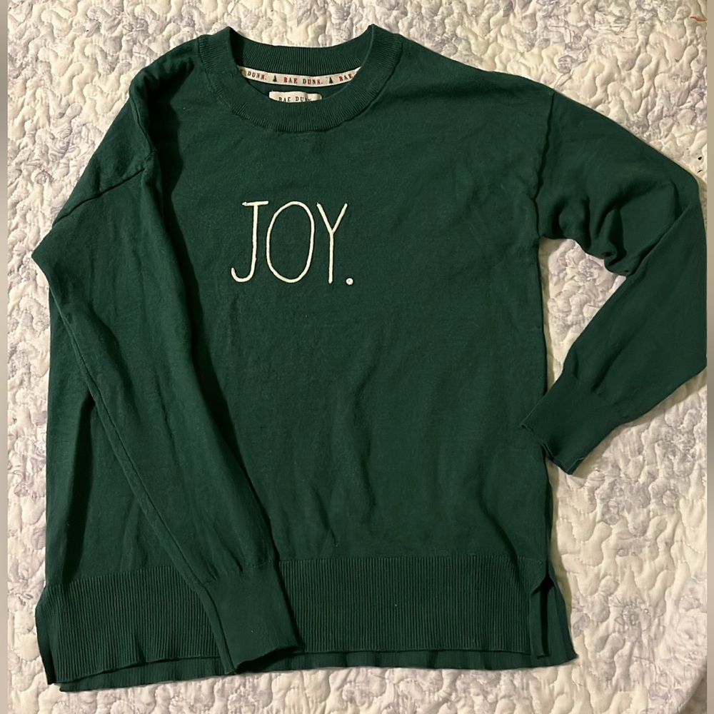 Rae Dunn “JOY”, Green Sweatshirt- Size S